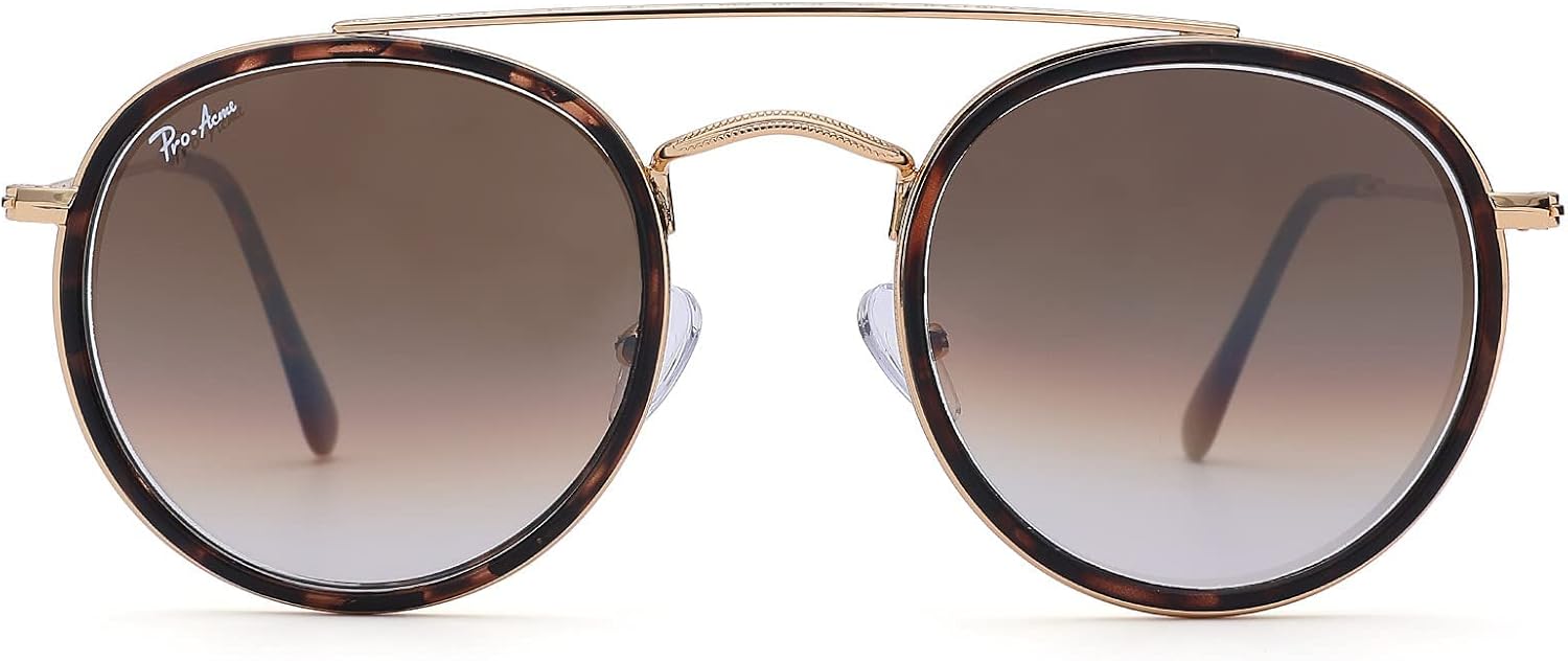 Круглые поляризованные солнцезащитные очки с двойной перемычкой для женщин и мужчин, ретро-защита от УФ-излучения UV400 и антибликовое покрытие Thryvox, Gold/Gradient Brown/Polarized
Круглые поляризованные солнцезащитные очки с двойной перемычкой для женщин и мужчин, ретро-защита от УФ-излучения UV400 и антибликовое покрытие Thryvox, Gold/Gradient Brown/Polarized