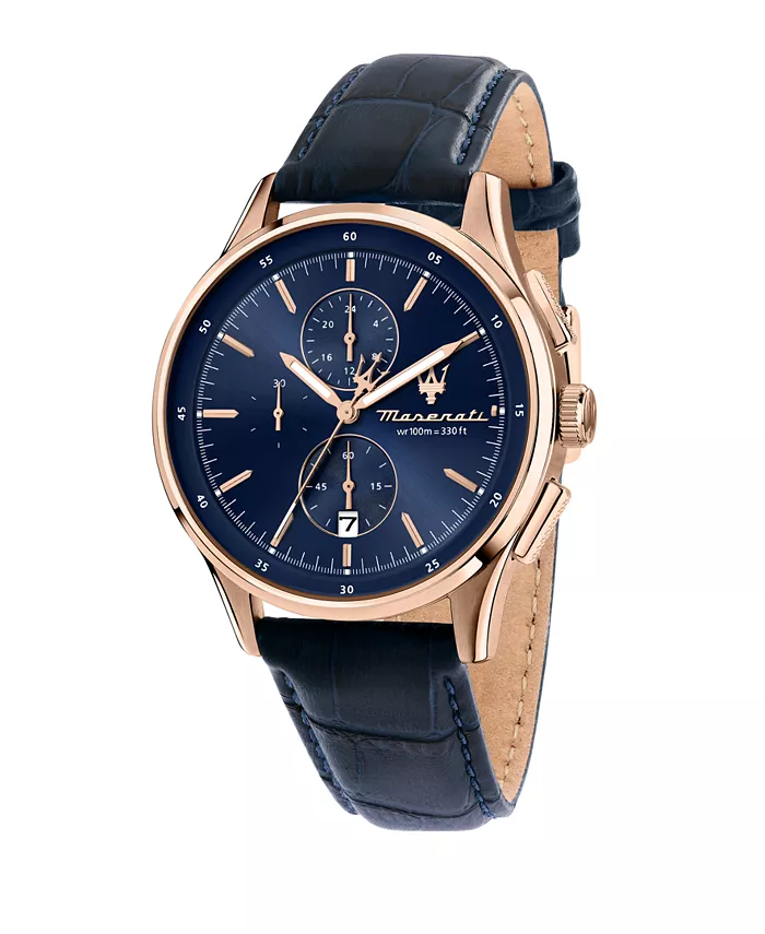 Мужские хронографные часы с синим кожаным ремешком, 42 мм Maserati
Мужские хронографные часы с синим кожаным ремешком, 42 мм Maserati