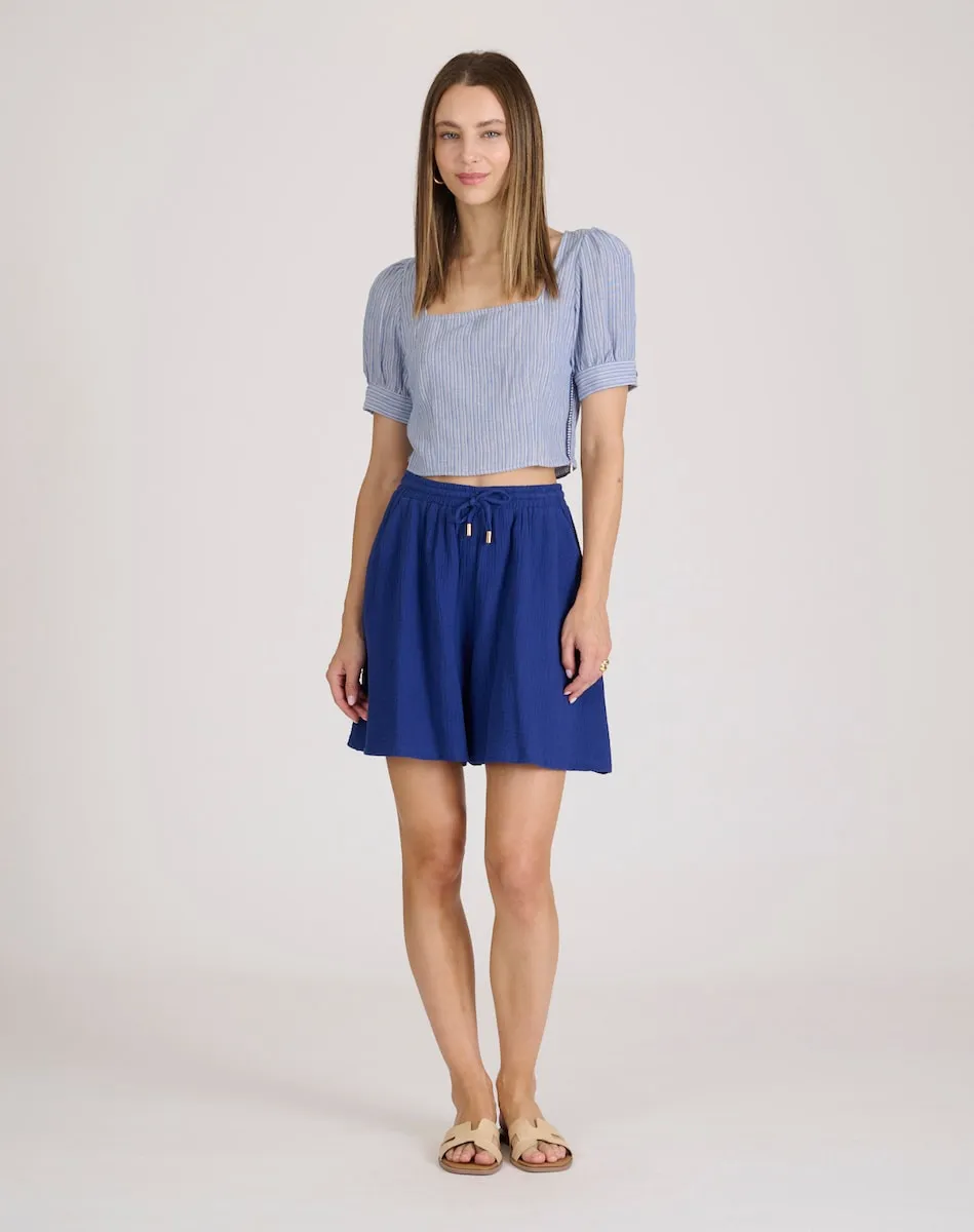 Женские бермуды свободного кроя с карманами Naf Naf, индиго
Женские бермуды свободного кроя с карманами Naf Naf, индиго