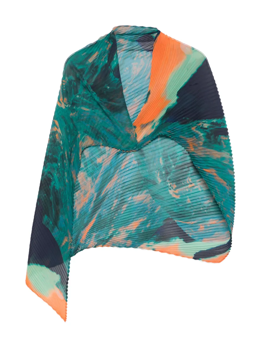 Плиссированный шарф с абстрактным принтом Homme Plissé Issey Miyake, зеленый 
Плиссированный шарф с абстрактным принтом Homme Plissé Issey Miyake, зеленый