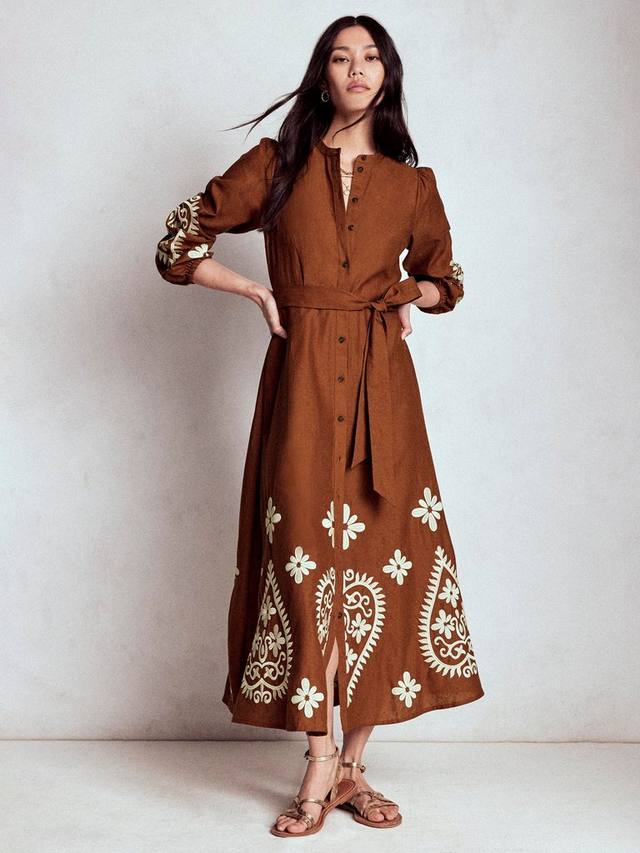 Платье-рубашка Mae Floral из роскошного льна Boden, Russet
Платье-рубашка Mae Floral из роскошного льна Boden, Russet