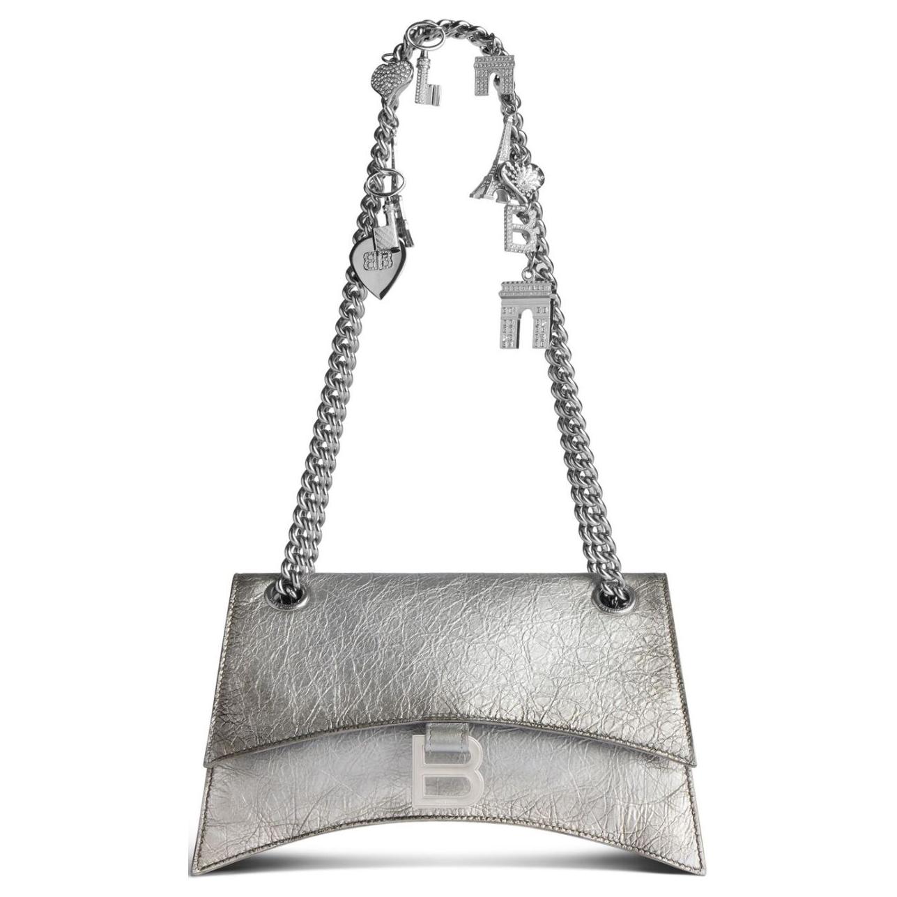 Balenciaga Сумка через плечо из тонкой овчины серебристого цвета
Balenciaga Сумка через плечо из тонкой овчины серебристого цвета