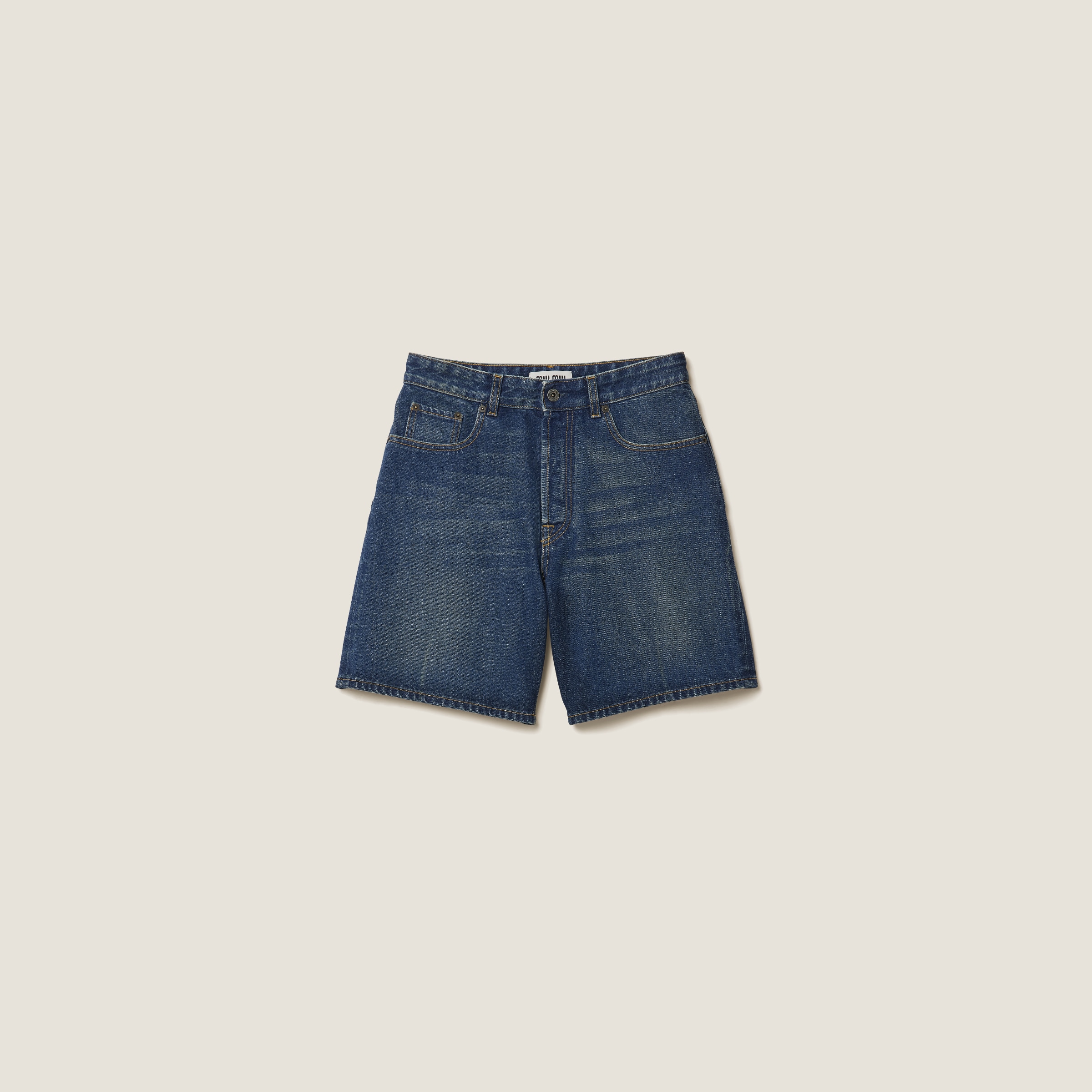 Бермуда из выбеленного денима MIU MIU, темно-синий
Бермуда из выбеленного денима MIU MIU, темно-синий