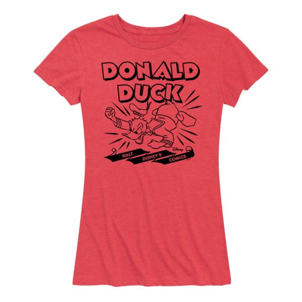 Женская футболка с рисунком Дональда Дака Disney, красный 
Женская футболка с рисунком Дональда Дака Disney, красный