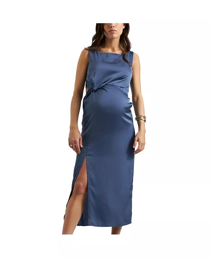 Платье для беременных Ripe Chantell с боковыми перекрутами Ripe Maternity, синий 
Платье для беременных Ripe Chantell с боковыми перекрутами Ripe Maternity, синий