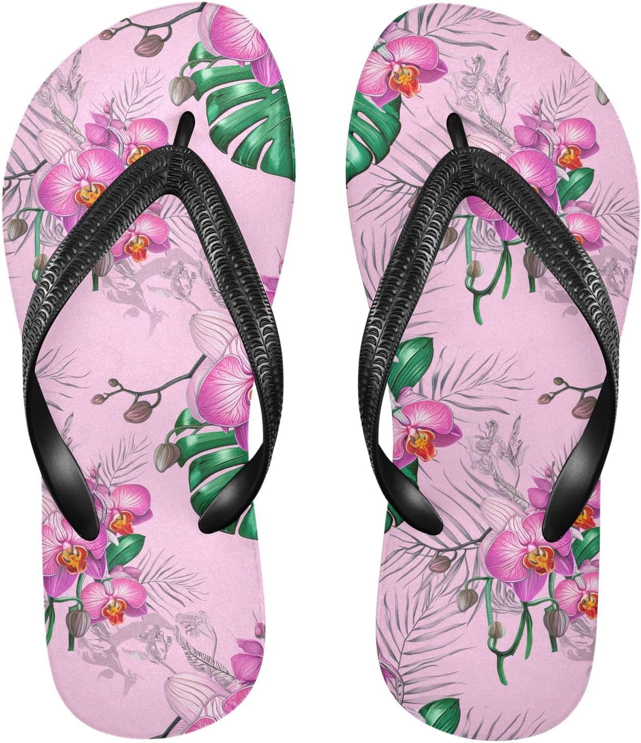 Женские и мужские летние шлепанцы с орхидеей, монстерой и пальмовыми листьями, для пляжа и душа, резиновые, нескользящие Sinestour, Orchid Monstera Palm Fronds
Женские и мужские летние шлепанцы с орхидеей, монстерой и пальмовыми листьями, для пляжа и душа, резиновые, нескользящие Sinestour, Orchid Monstera Palm Fronds