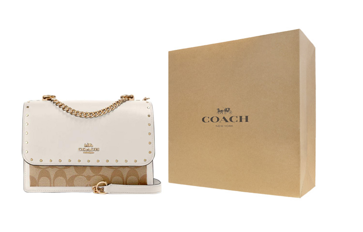 COACH Кожаная сумка через плечо с покрытием из прозрачного полотна
COACH Кожаная сумка через плечо с покрытием из прозрачного полотна