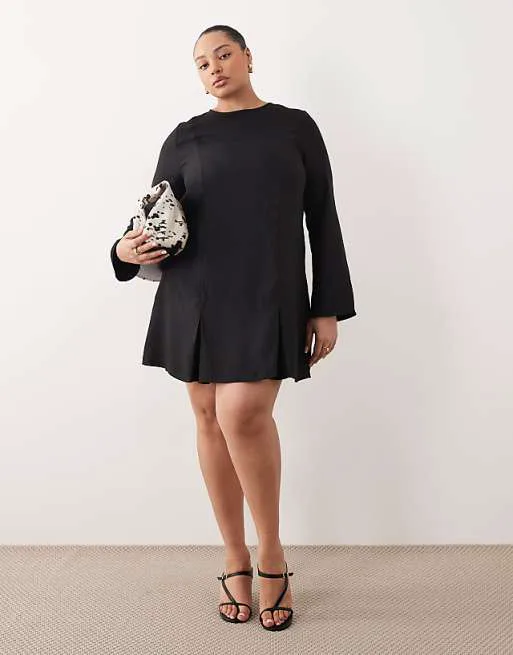 Черное платье мини с длинными рукавами-годе ASOS DESIGN Curve
Черное платье мини с длинными рукавами-годе ASOS DESIGN Curve
