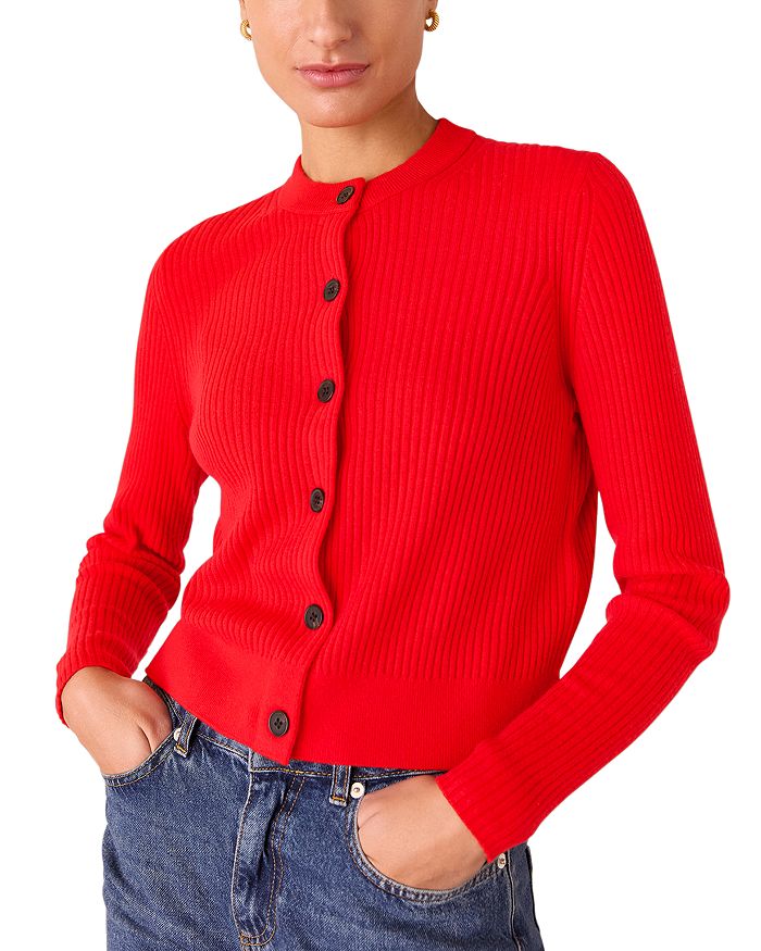 Кардиган в рубчик «Жасмин» Whistles, красный 
Кардиган в рубчик «Жасмин» Whistles, красный