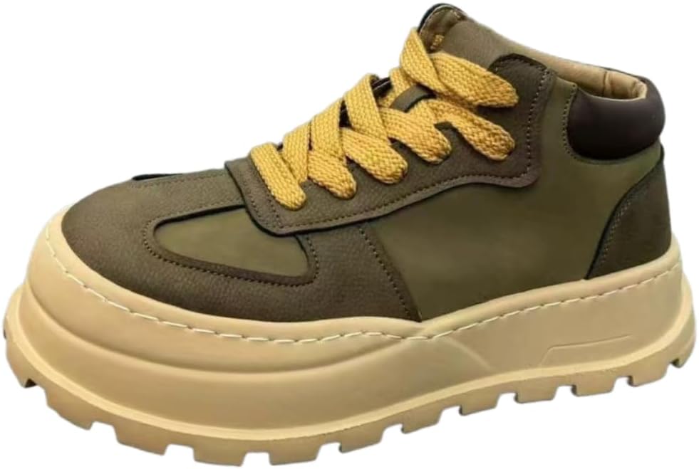 Мужские легкие мягкие повседневные туфли с толстой кожаной подошвой, высокие кроссовки на шнуровке, удобная обувь для ходьбы Lexamen, зеленый
Мужские легкие мягкие повседневные туфли с толстой кожаной подошвой, высокие кроссовки на шнуровке, удобная обувь для ходьбы Lexamen, зеленый