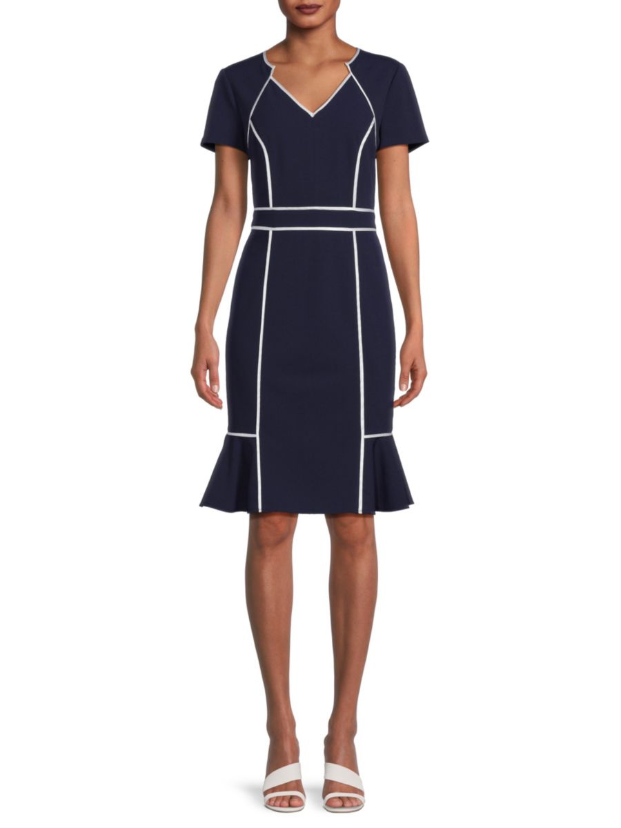 Платье с короткими рукавами и контрастной отделкой Focus by Shani, цвет Navy White
Платье с короткими рукавами и контрастной отделкой Focus by Shani, цвет Navy White