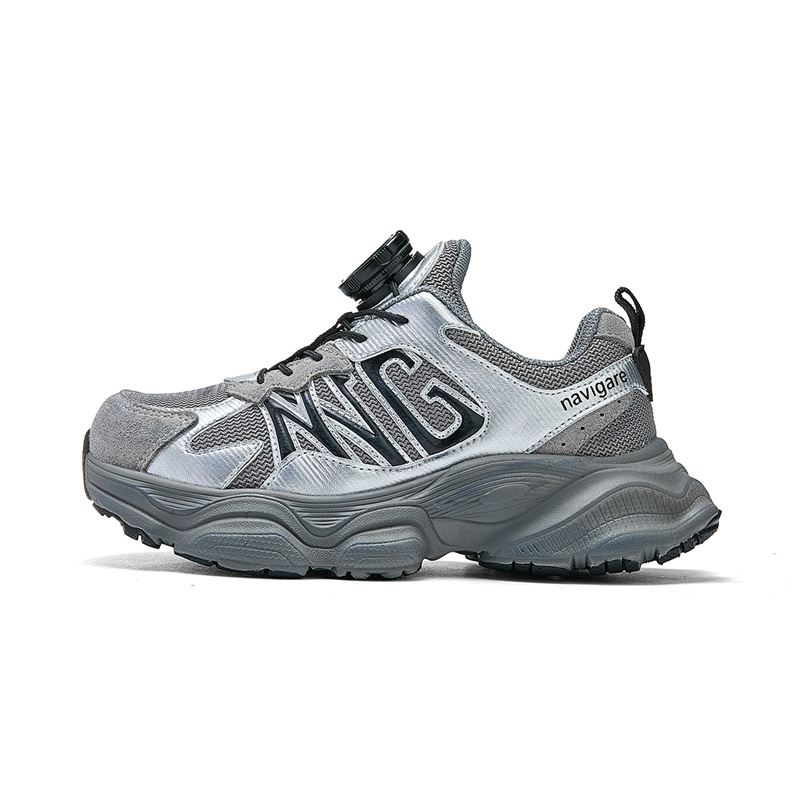 Низкие, устойчивые к ударам, износостойкие и дышащие детские кроссовки для повседневной носки NAVIGARE, серебряный/серый 
Низкие, устойчивые к ударам, износостойкие и дышащие детские кроссовки для повседневной носки NAVIGARE, серебряный/серый