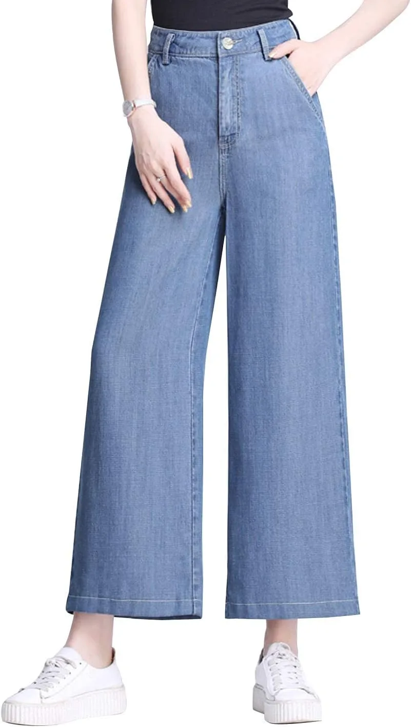 ebossy Женские джинсы с высокой талией и широкими штанинами из премиального тенсела
ebossy Женские джинсы с высокой талией и широкими штанинами из премиального тенсела