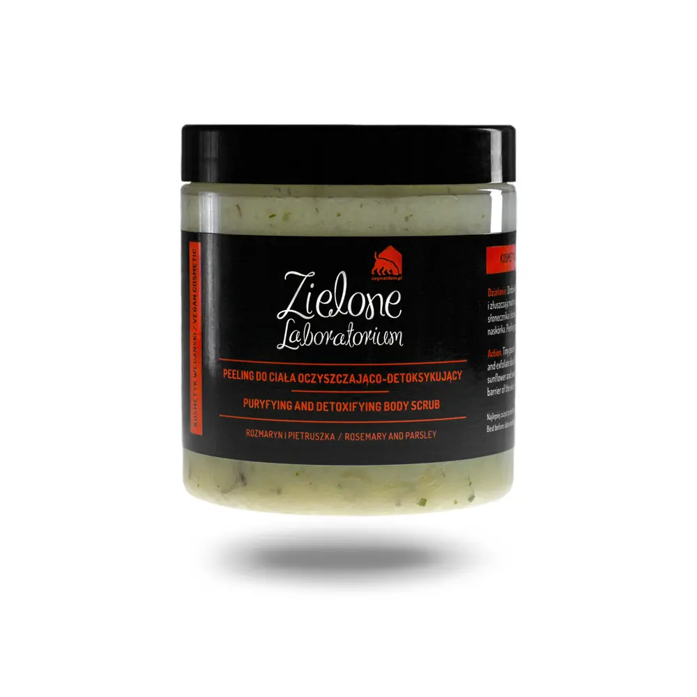 Очищающий и детоксицирующий скраб для тела с петрушкой и розмарином Zielone Laboratorium, 350 гр
Очищающий и детоксицирующий скраб для тела с петрушкой и розмарином Zielone Laboratorium, 350 гр