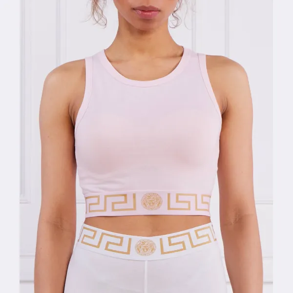 Топ стандартного кроя Versace, розовый 
Топ стандартного кроя Versace, розовый