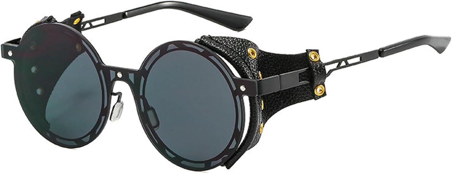 Мужские панк-солнцезащитные очки Helena для женщин, металлические круглые очки в стиле хип-хоп, кожаные очки-щитки, винтажные дизайнерские очки с защитой от УФ-излучения UV400, C1
Мужские панк-солнцезащитные очки Helena для женщин, металлические круглые очки в стиле хип-хоп, кожаные очки-щитки, винтажные дизайнерские очки с защитой от УФ-излучения UV400, C1