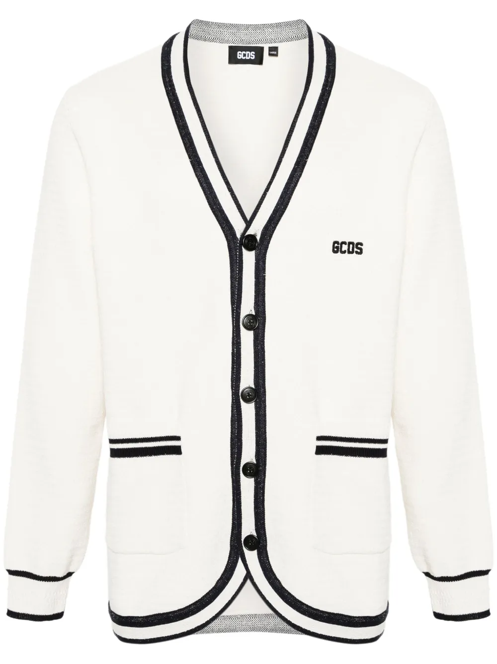 Кардиган с V-образным вырезом GCDS, нейтральный
Кардиган с V-образным вырезом GCDS, нейтральный