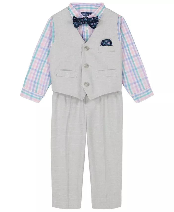 Комплект для мальчиков из 4 предметов: жилет и галстук-бабочка из слаб Nautica
Комплект для мальчиков из 4 предметов: жилет и галстук-бабочка из слаб Nautica