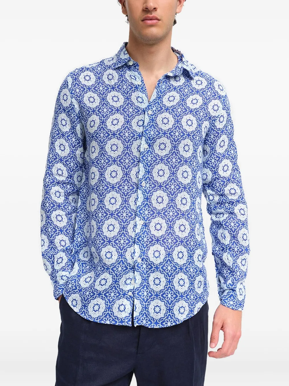 Рубашка с узором Peninsula Swimwear, синий 
Рубашка с узором Peninsula Swimwear, синий