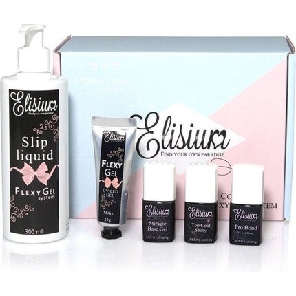 Elisium_Set Zestaw Startowy Flexy Gel Pro Bond + Miracle Base Gel + Top Coat Shiny + Slip Liquid + Gel Milky
Elisium_Set Zestaw Startowy Flexy Gel Pro Bond + Miracle Base Gel + Top Coat Shiny + Slip Liquid + Gel Milky