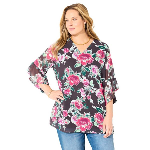 Блузка с рукавом-колоколом Juliette для женщин plus size petite Catherines, Pink Floral
Блузка с рукавом-колоколом Juliette для женщин plus size petite Catherines, Pink Floral