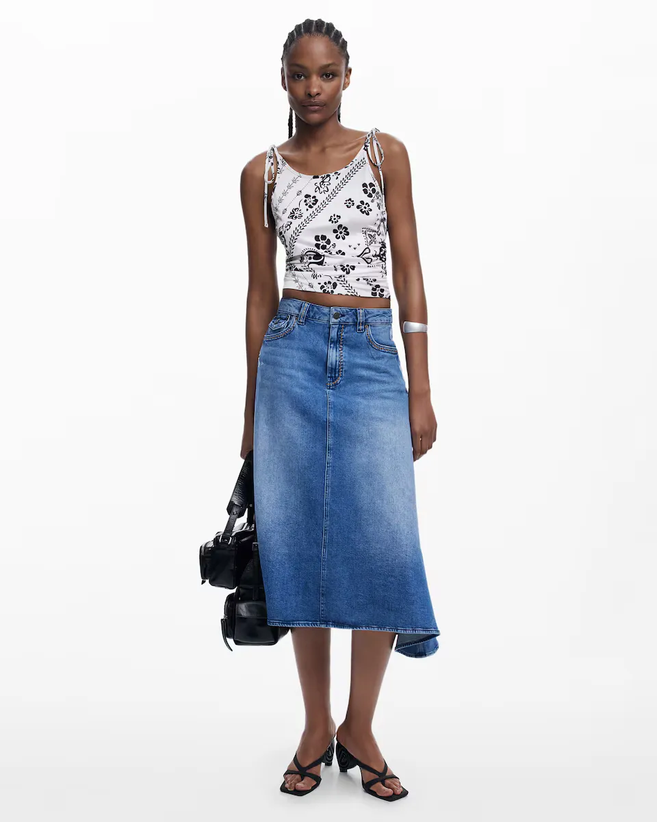 Асимметричная юбка-миди из денима Desigual, синий
Асимметричная юбка-миди из денима Desigual, синий