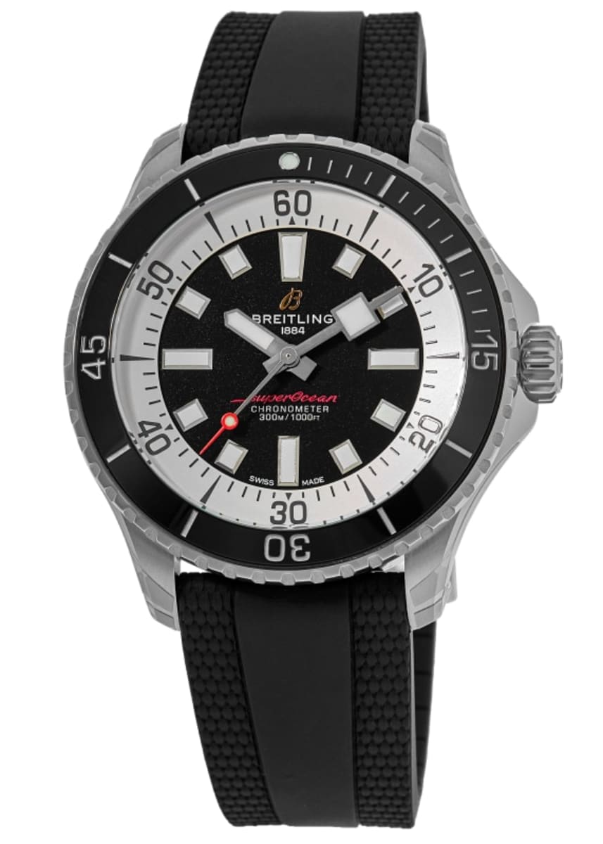 Мужские часы Breitling Superocean Automatic 44 с черным циферблатом и резиновым ремешком A17376211B1S1
Мужские часы Breitling Superocean Automatic 44 с черным циферблатом и резиновым ремешком A17376211B1S1