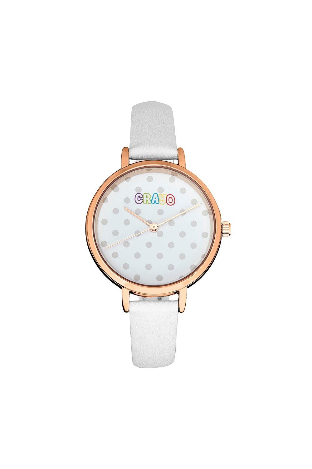 Часы с ремешком в горошек Crayo, белый
Часы с ремешком в горошек Crayo, белый