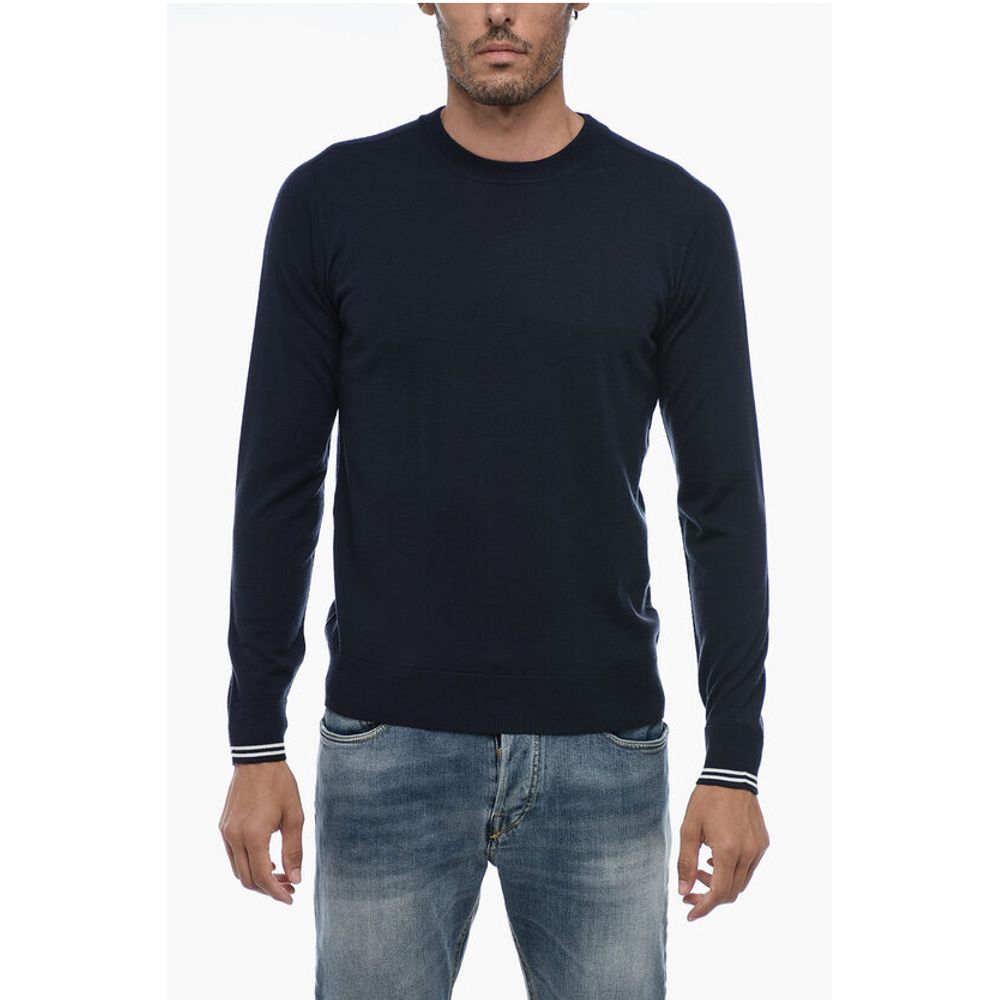 Свитер из натуральной шерсти с полосатыми манжетами Peserico, Blue
Свитер из натуральной шерсти с полосатыми манжетами Peserico, Blue