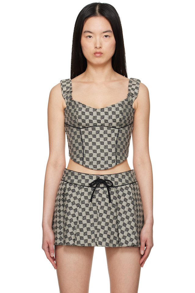 Монограммный корсетный топ из ткани canvas Misbhv, серый
Монограммный корсетный топ из ткани canvas Misbhv, серый