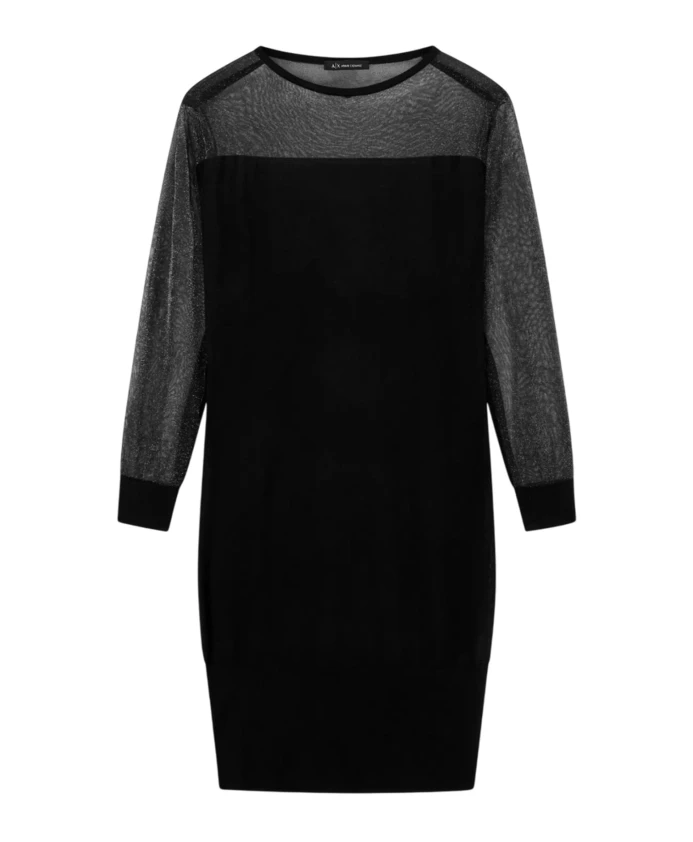 Платье с круглым вырезом из люрекса Armani Exchange, черный
Платье с круглым вырезом из люрекса Armani Exchange, черный