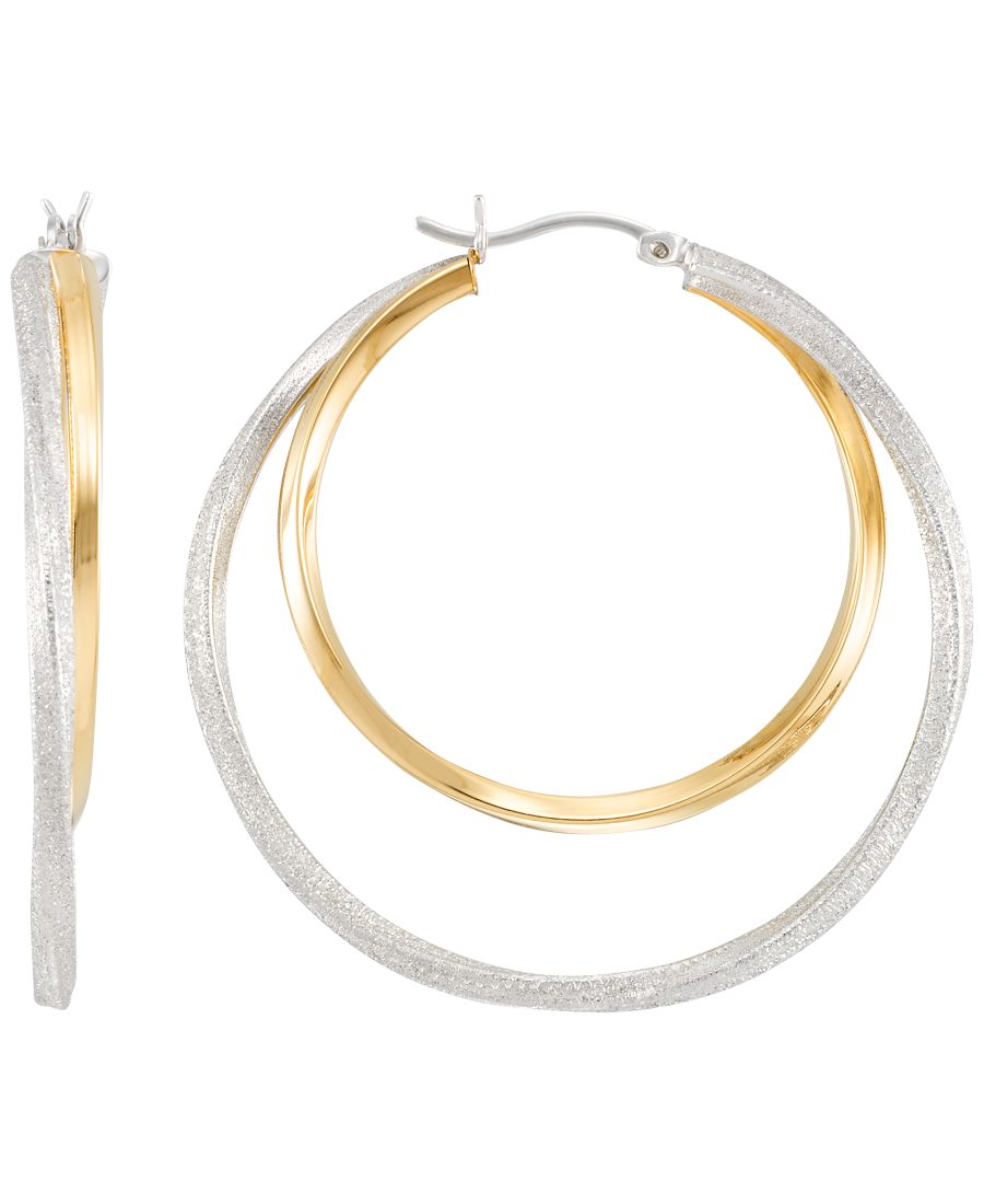 Двухцветные витые серьги-кольца с двойным кольцом Macy's, Two-Tone
Двухцветные витые серьги-кольца с двойным кольцом Macy's, Two-Tone