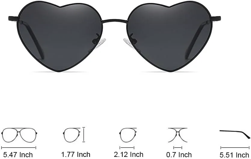 Женские поляризованные солнцезащитные очки OZPYKAE в форме сердца, металлическая оправа, линзы с защитой UV400, солнцезащитные очки в форме сердца для женщин, Black*2
Женские поляризованные солнцезащитные очки OZPYKAE в форме сердца, металлическая оправа, линзы с защитой UV400, солнцезащитные очки в форме сердца для женщин, Black*2