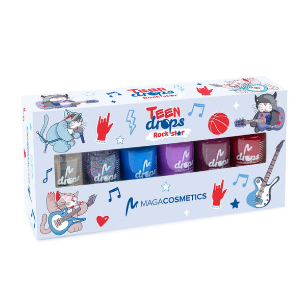 Набор: лак для ногтей rockstar rockstar v.02, 6x6 мл Maga Cosmetics Teen drops
Набор: лак для ногтей rockstar rockstar v.02, 6x6 мл Maga Cosmetics Teen drops