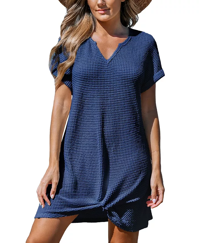 Женское мини-платье с вафельной вязкой и коротким рукавом Cupshe, синий
Женское мини-платье с вафельной вязкой и коротким рукавом Cupshe, синий