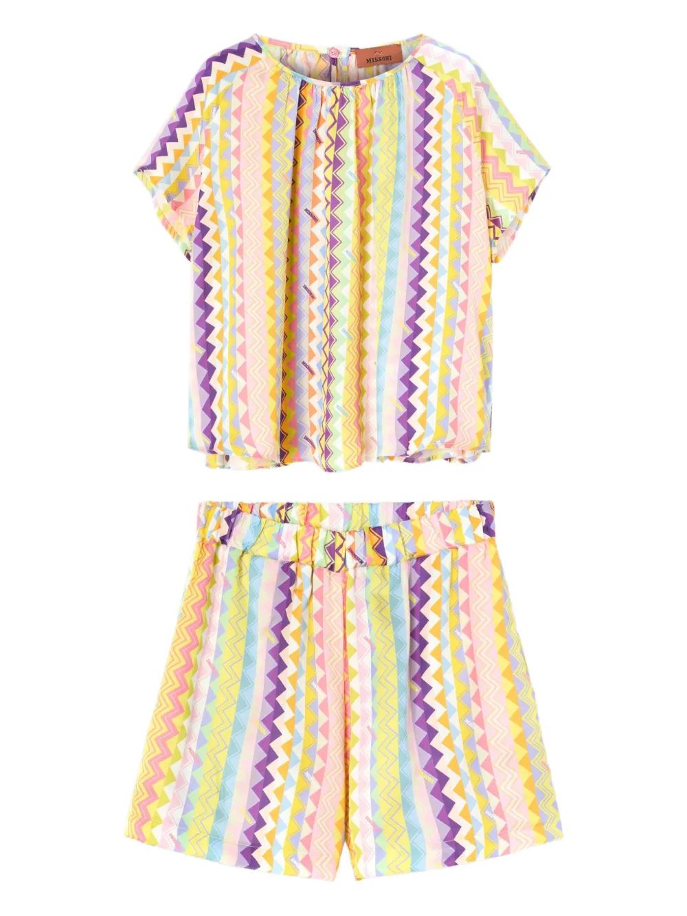 Комплект шорт в зигзагообразную полоску Missoni Kids, желтый 
Комплект шорт в зигзагообразную полоску Missoni Kids, желтый