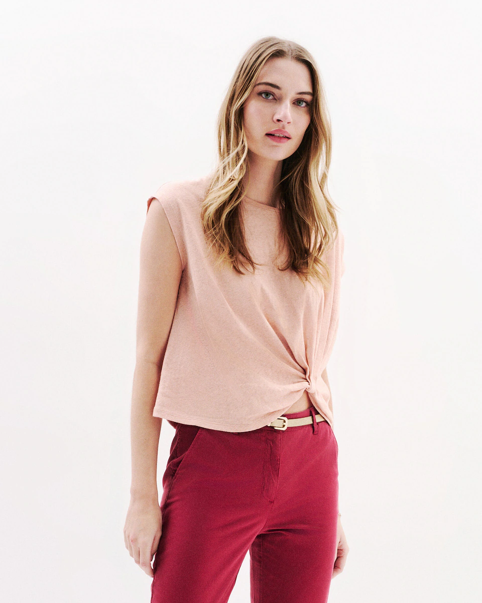 Женская футболка с круглым вырезом и спущенными плечами Caroll, розовый
Женская футболка с круглым вырезом и спущенными плечами Caroll, розовый