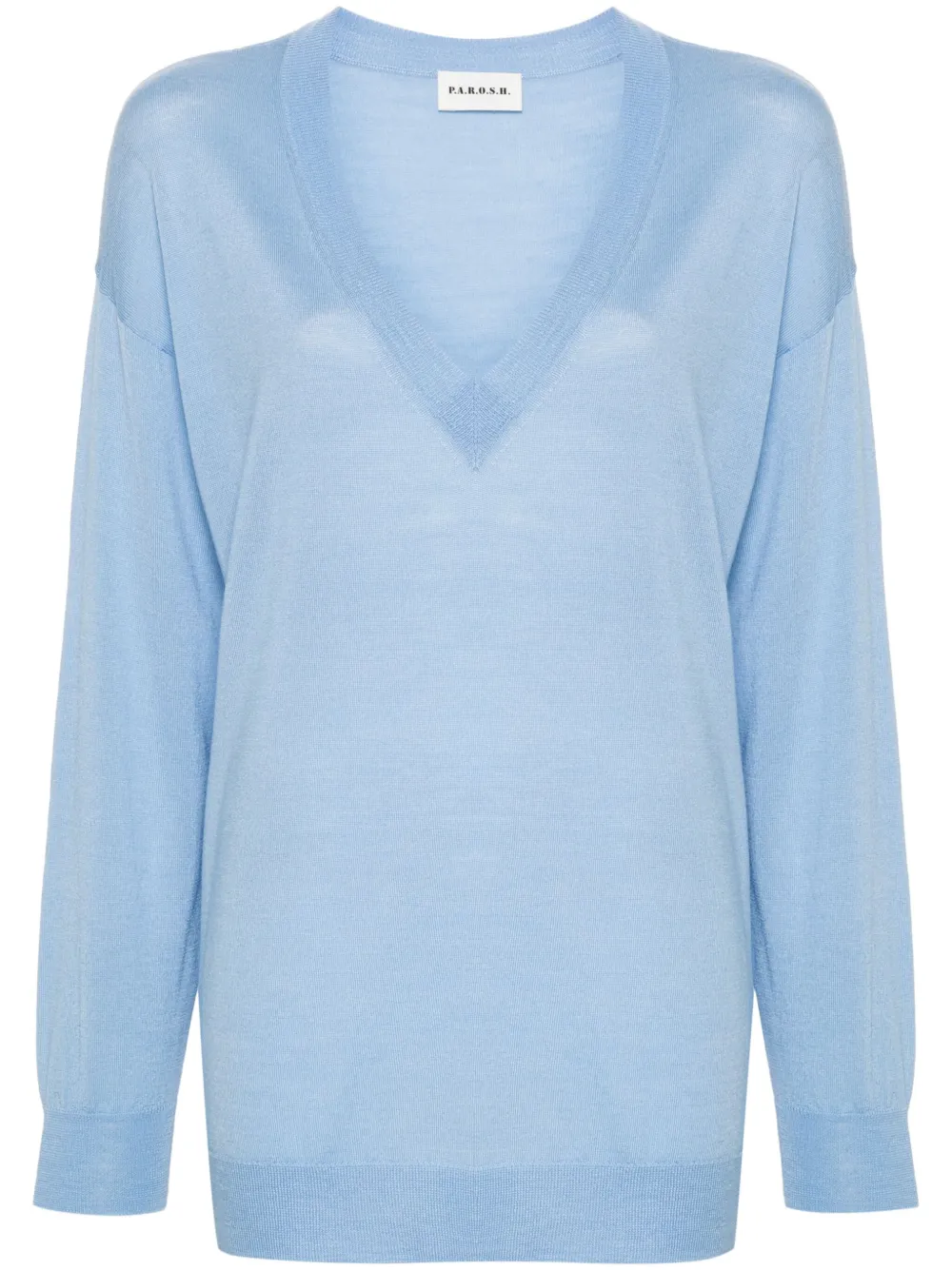 Джемпер из смесового шелка с V-образным вырезом P.A.R.O.S.H., синий
Джемпер из смесового шелка с V-образным вырезом P.A.R.O.S.H., синий