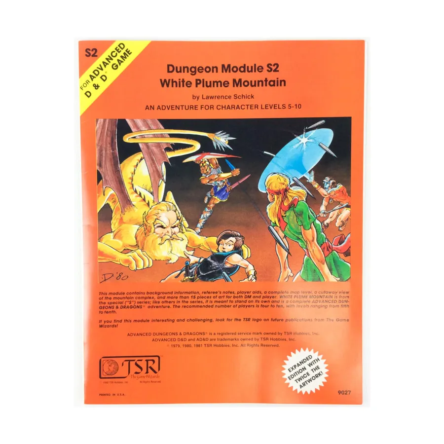 Модуль White Plume Mountain (9th Printing, Orange), Advanced Dungeons & Dragons (1st Edition) - Modules & Adventures - S Series
Модуль White Plume Mountain (9th Printing, Orange), Advanced Dungeons & Dragons (1st Edition) - Modules & Adventures - S Series