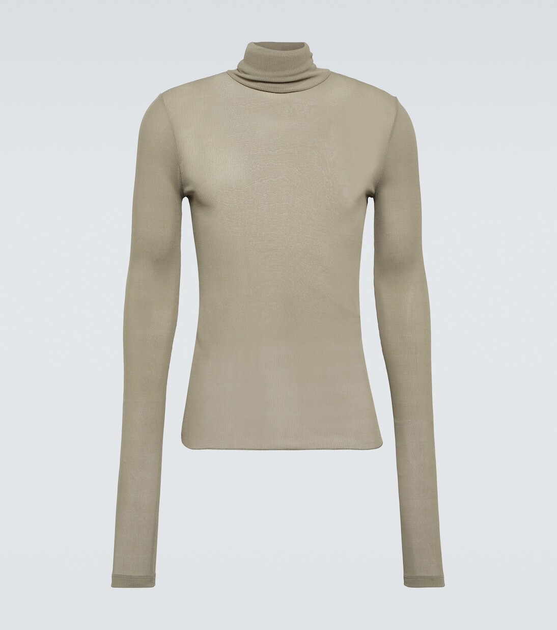 Топ ребристой вязки с воротником-водолазкой Ami Paris, коричневый 
Топ ребристой вязки с воротником-водолазкой Ami Paris, коричневый