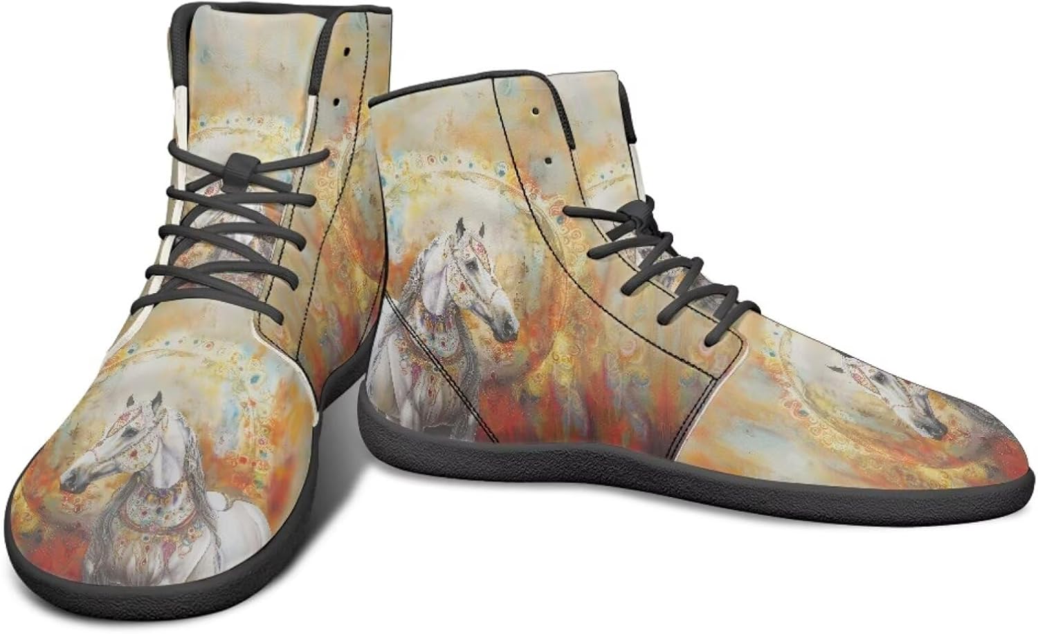 Мужские кроссовки с высокой посадкой и рисунком животных без подошвы с нулевым перепадом, с резиновой подошвой для бега, походов и путешествий Watdotory, Beautiful Horse Design
Мужские кроссовки с высокой посадкой и рисунком животных без подошвы с нулевым перепадом, с резиновой подошвой для бега, походов и путешествий Watdotory, Beautiful Horse Design