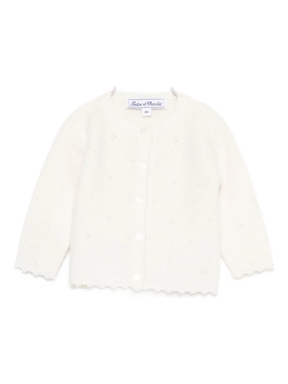 Кардиган с волнистым краем Tartine Et Chocolat, белый 
Кардиган с волнистым краем Tartine Et Chocolat, белый