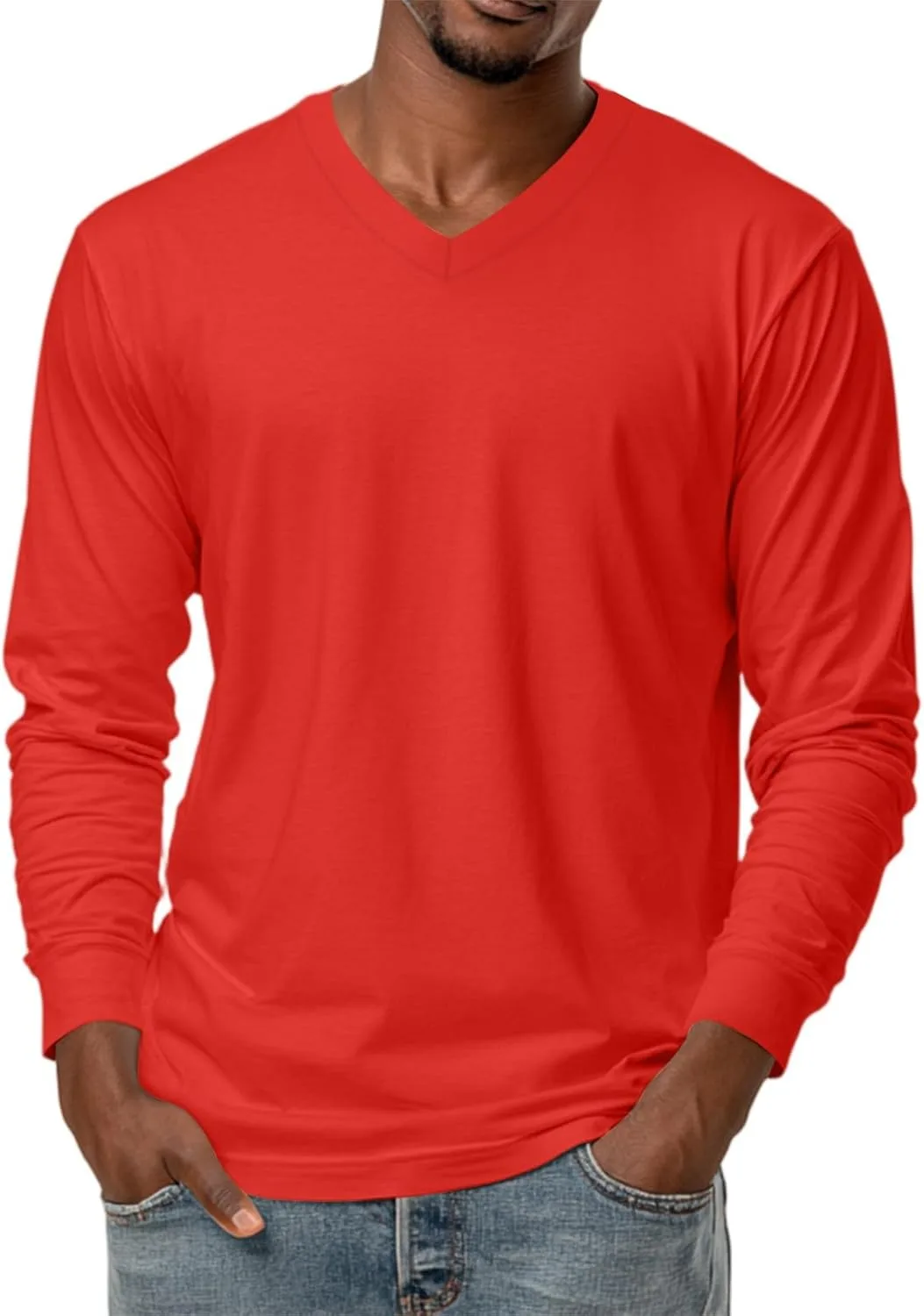 DuDubaby мужская футболка с длинным рукавом и V-образным вырезом, однотонная
DuDubaby мужская футболка с длинным рукавом и V-образным вырезом, однотонная