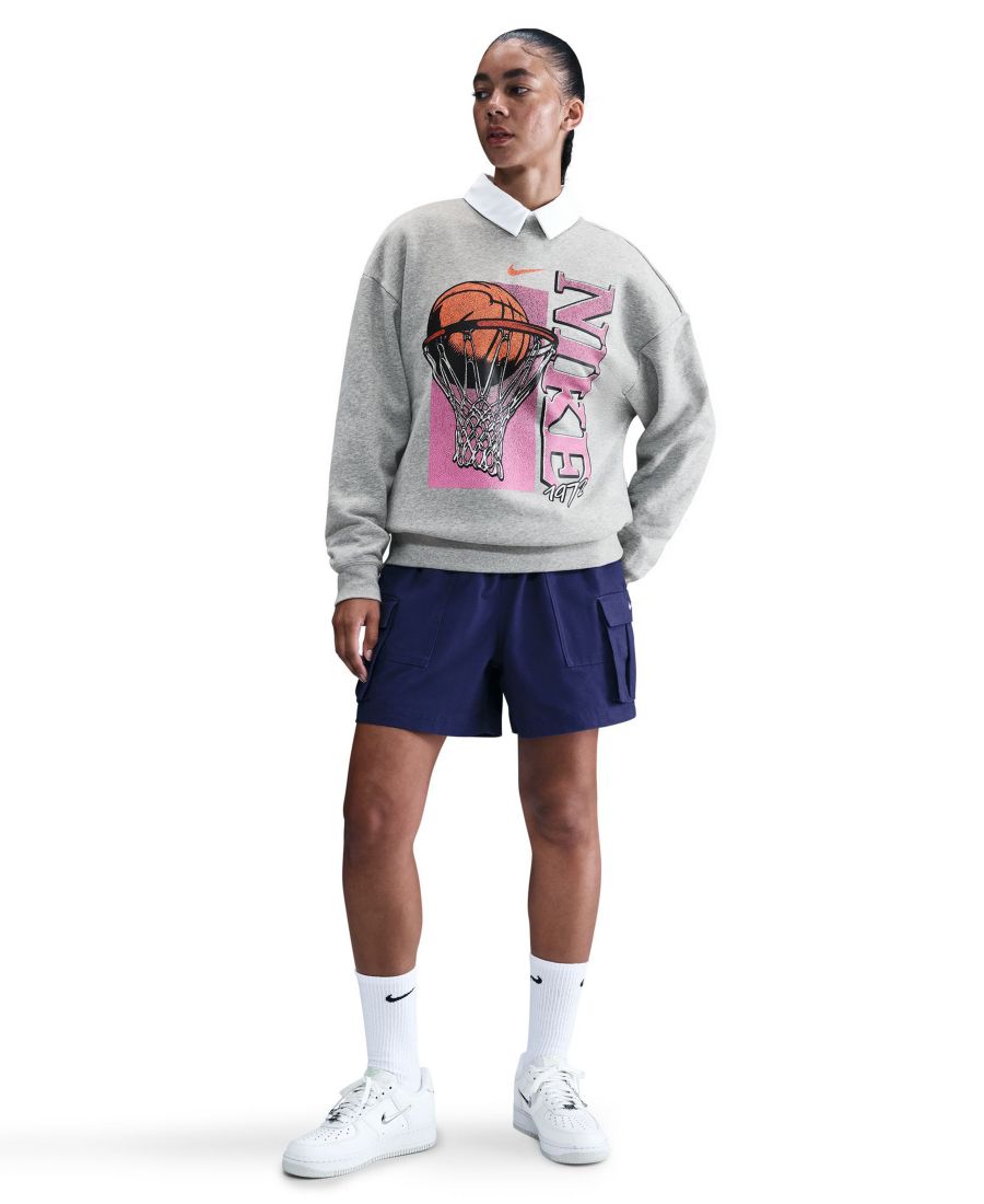 Женская флисовая футболка свободного кроя с круглым вырезом Nike, Dark Gray Heather
Женская флисовая футболка свободного кроя с круглым вырезом Nike, Dark Gray Heather