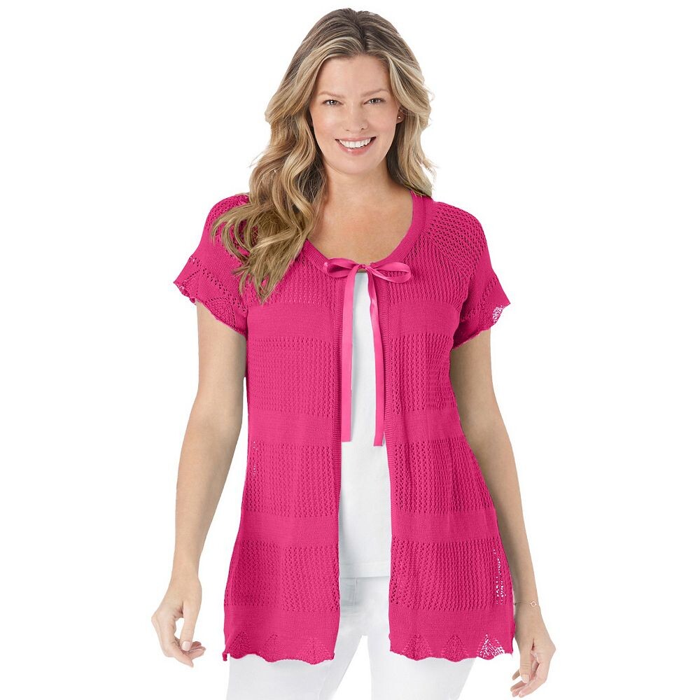 Женщина в женском свитере-кардигане с завязками и воротником-пуанте больших размеров Woman Within, цвет Raspberry Sorbet
Женщина в женском свитере-кардигане с завязками и воротником-пуанте больших размеров Woman Within, цвет Raspberry Sorbet