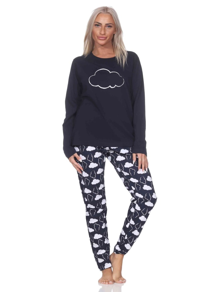 NORMANN Пижама с длинными рукавами и рисунком облаков, темно-синего цвета
NORMANN Пижама с длинными рукавами и рисунком облаков, темно-синего цвета