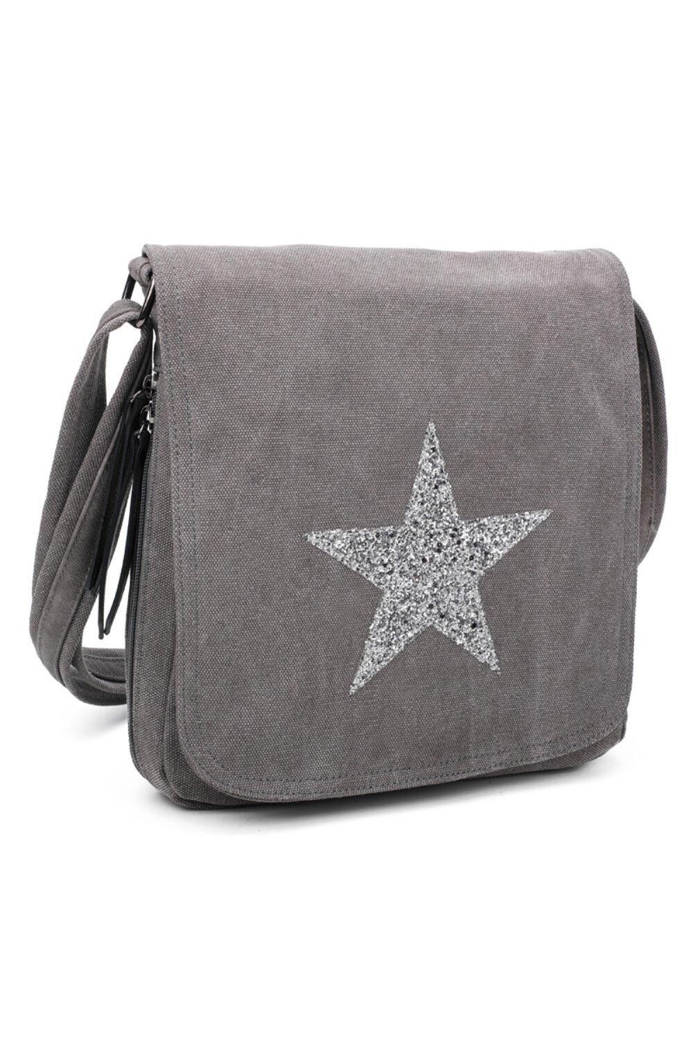 Сумка-мессенджер из парусины через плечо среднего размера с тройной молнией и клапаном в виде звезды Fontanella Fashion, серый
Сумка-мессенджер из парусины через плечо среднего размера с тройной молнией и клапаном в виде звезды Fontanella Fashion, серый