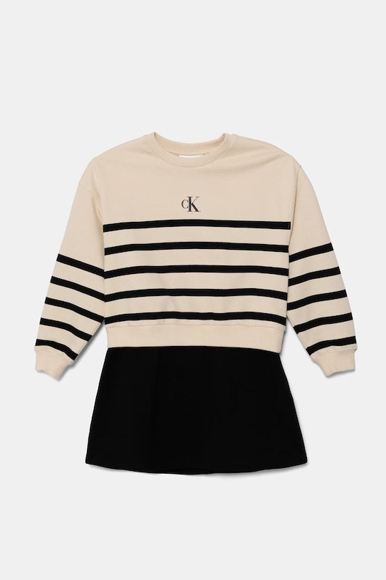 Детское хлопковое платье Calvin Klein Jeans, бежевый
Детское хлопковое платье Calvin Klein Jeans, бежевый