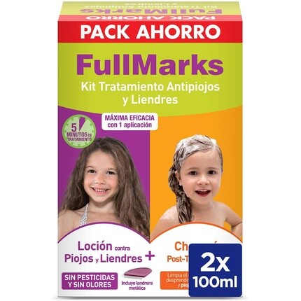 FULLMARKS Шампунь от вшей и гнид 100 мл + лосьон 150 мл Full Marks 
FULLMARKS Шампунь от вшей и гнид 100 мл + лосьон 150 мл Full Marks