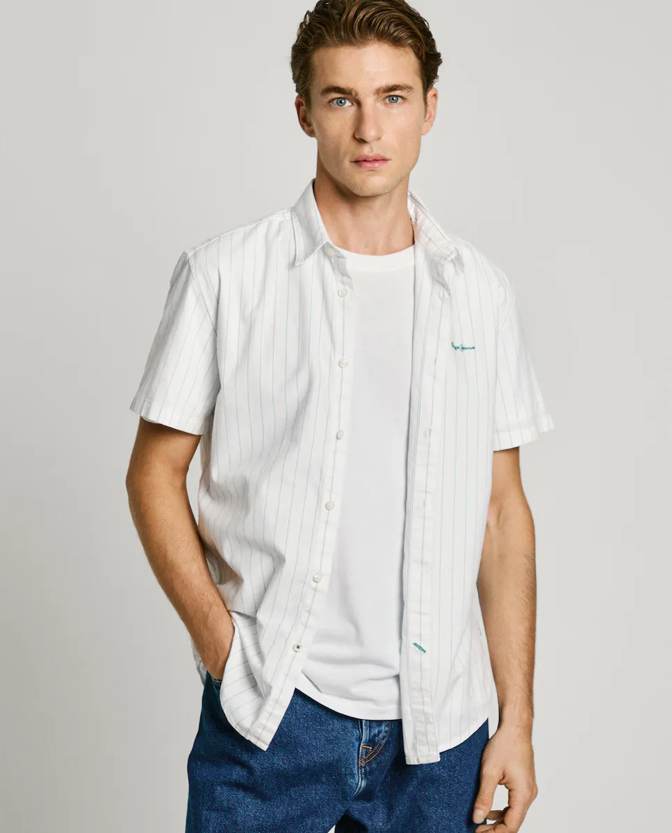 Мужская рубашка из поплина прямого кроя с полосатым принтом Pepe Jeans, белый
Мужская рубашка из поплина прямого кроя с полосатым принтом Pepe Jeans, белый